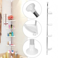 Полка угловая Multi Corner Shelf для ванной комнаты 4-ярусная, 210×34×22 см, 