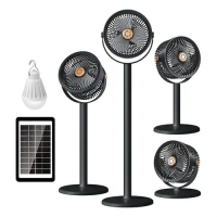 Вентилятор 4 в 1 Solar Floor Fan S39, 4000 мАч, солнечнечная панель, лампа,  5 скоростей