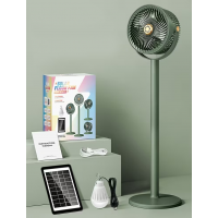 Вентилятор 4 в 1 Solar Floor Fan S39, 4000 мАч, солнечнечная панель, лампа,  5 скоростей