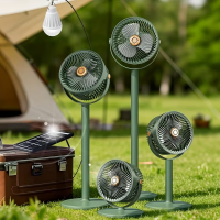 Вентилятор 4 в 1 Solar Floor Fan S39, 4000 мАч, солнечнечная панель, лампа,  5 скоростей