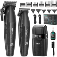 Машинка для стрижки VGR V-640 S3, набор 3 в 1 (машинка, триммер, электробритва)