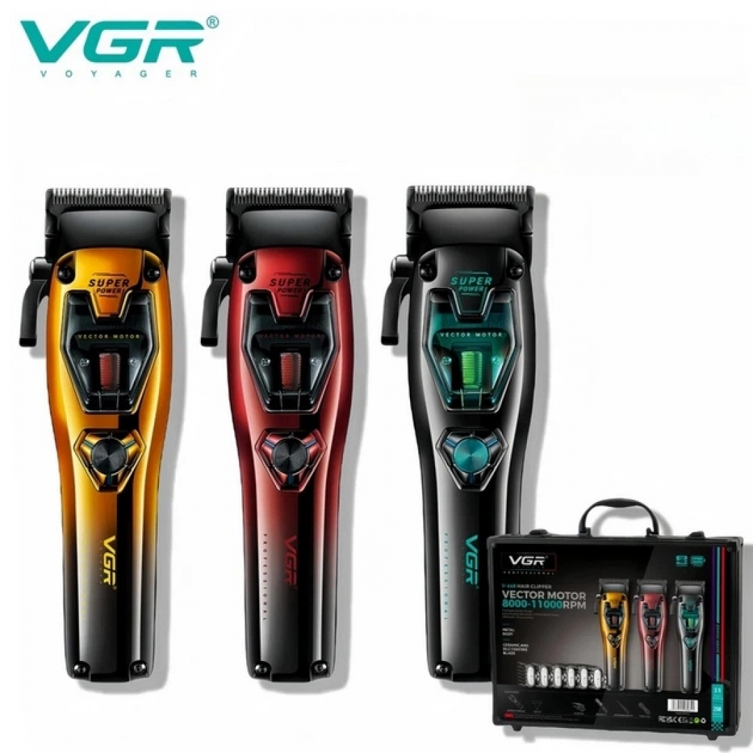 Машинка для стрижки VGR V‑668 Vector Motor 8000‑11000 RPM, аккумуляторная, 6 насадок Машинка для стрижки VGR V‑668 Vector Motor 8000‑11000 RPM, аккумуляторная, 6 насадок