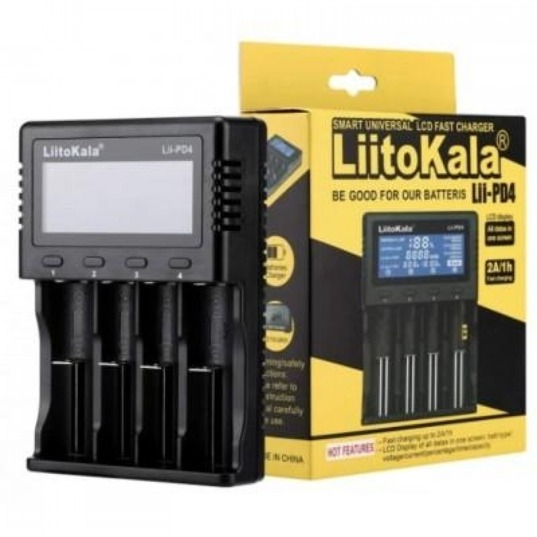 Зарядное устройство LiitoKala Lii‑PD4, универсальное, с LCD (для AA, AAA, 18650, 26650, 21700) Зарядное устройство LiitoKala Lii‑PD4, универсальное, с LCD (для AA, AAA, 18650, 26650, 21700)
