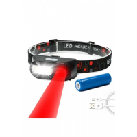 Налобный фонарь Bailong BL-1804, с красным и белым светом, аккумуляторный