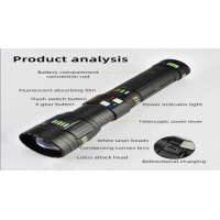 Фонарик ручной Bailong BL CB W518, аккумуляторный, LED