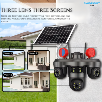 Камера видеонаблюдения VN 404 Wi-Fi 3 объектива, с солнечной панелью, сигнализация, V380 Камера видеонаблюдения VN 404 Wi-Fi 3 объектива, с солнечной панелью, сигнализация, V380