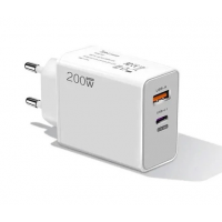 Сетевое зарядное устройство 200W  с USB-C и USB-A, кабель Type-C