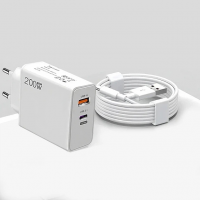 Сетевое зарядное устройство 200W  с USB-C и USB-A, кабель Type-C