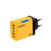 Сетевое зарядное устройство 240W, 2×USB + 3×Type-C, PD