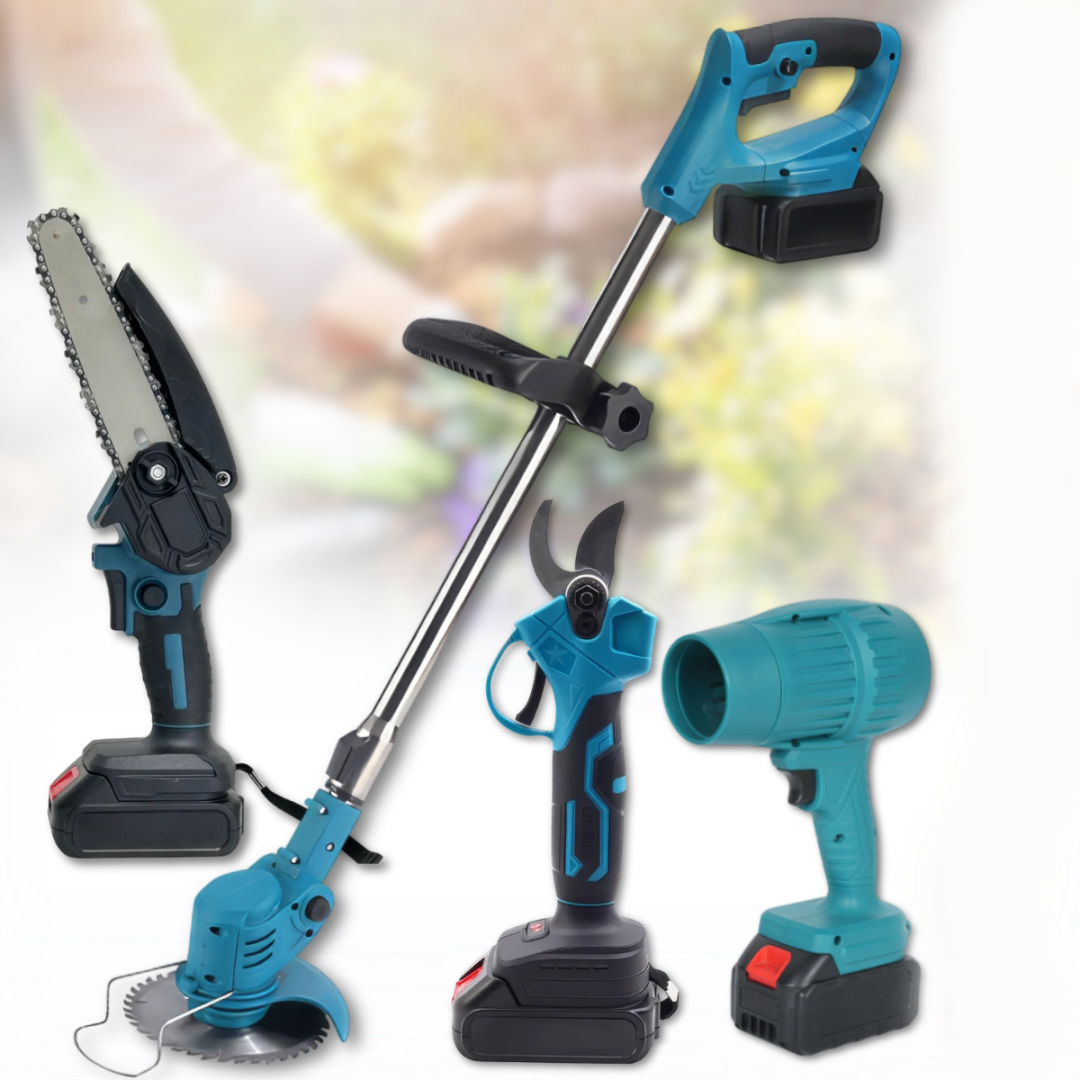 Набор садовых инструментов 4 в 1, триммер, секатор, мини-пила, воздуходувка, аккумуляторный Набор садовых инструментов 4 в 1, триммер, секатор, мини-пила, воздуходувка, аккумуляторный