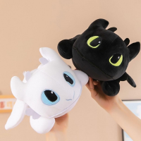 Мягкая игрушка «Дракон Беззубик», 40 см, белый/чёрный