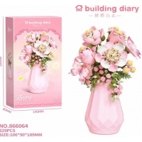 Конструктор «Бабочки в цветах», розовая ваза, 329 деталей