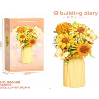 Конструктор «Бабочки в цветах», 866066, жёлтая ваза, 528 деталей