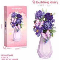 Конструктор «Бабочки в цветах», 866067, фиолетовая ваза, 418 деталей