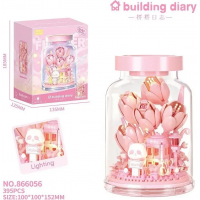 Конструктор «Почтовый ящик с цветами», 866056, с подсветкой, 395 деталей