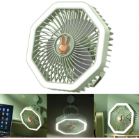 Настольный вентилятор DESKTOP FAN U8, аккумуляторный, с подсветкой, Type-C