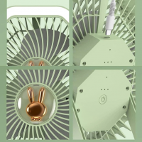 Настольный вентилятор DESKTOP FAN U8, аккумуляторный, с подсветкой, Type-C