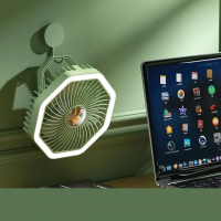 Настольный вентилятор DESKTOP FAN U8, аккумуляторный, с подсветкой, Type-C