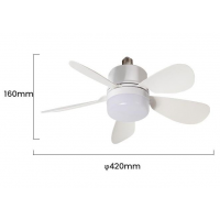 Вентилятор-лампа с цоколем E27 HX-R420, 30 Вт, с пультом ДУ, 3 режима