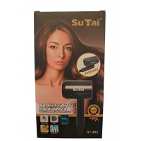 Фен для укладки волос Sutai ST-402, складной, 2000 Вт, 2 скорости, с насадкой Фен для укладки волос Sutai ST-402, складной, 2000 Вт, 2 скорости, с насадкой