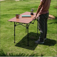 Складной стол туристический 95*55см, алюминий/сталь, коричневый, в чехле Складной стол туристический 95*55см, алюминий/сталь, коричневый, в чехле