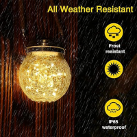 Садовый солнечный светильник Garden Light Jar, стеклянный LED шар, 20 светодиодов, IP65