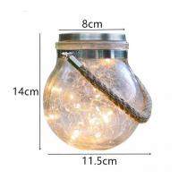 Садовый солнечный светильник Garden Light Jar, стеклянный LED шар, 20 светодиодов, IP65