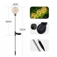 Садовый солнечный светильник Шар CC240403, 20 LED, 70 см, комплект 2 шт. Садовый солнечный светильник Шар CC240403, 20 LED, 70 см, комплект 2 шт.