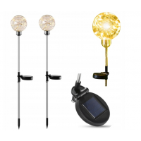 Садовый солнечный светильник Шар CC240403, 20 LED, 70 см, комплект 2 шт.