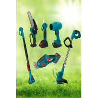 Набор аккумуляторных садовых инструментов 6 в 1, с удлинительной штангой