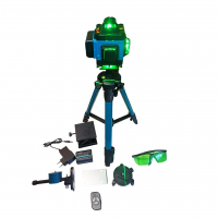 Лазерный уровень с штативом 16 линий, 360°, зелёный луч, с комплектом