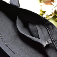 Чёрный шоппер 24-475 на молнии с карманом 40х34 см