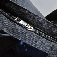 Чёрный шоппер 25-144 (26-61) на молнии с карманом без рисунка 40х34см