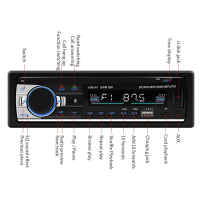 Автомагнитола JSD 530, с Bluetooth, 2×USB, SD, FM, 4 выхода, пульт ДУ