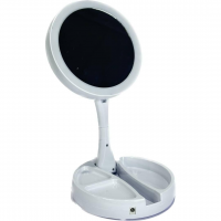 Зеркало косметическое LED Mirror Light XJ-988, двойное, с подсветкой, складное, USB/батарейки