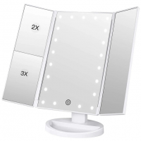 Зеркало косметическое SUPERSTAR Magnifying Mirror, складное, с LED-подсветкой