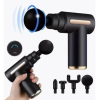 Массажёр ручной аккумуляторный Massage Gun, 6 скоростей, 4 насадки