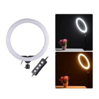 Кольцевая лампа JY-1870, 10" (26 см), LED, 3 режима света, USB, крепление для штатива и телефона