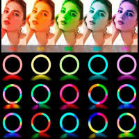 Кольцевая лампа MJ-36 RGB, 14" (36 см), мульти-режимная подсветка, USB