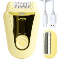 Эпилятор VGR V-758, 2 в 1, с насадкой-бритвой, 32 пинцета, USB Type-C