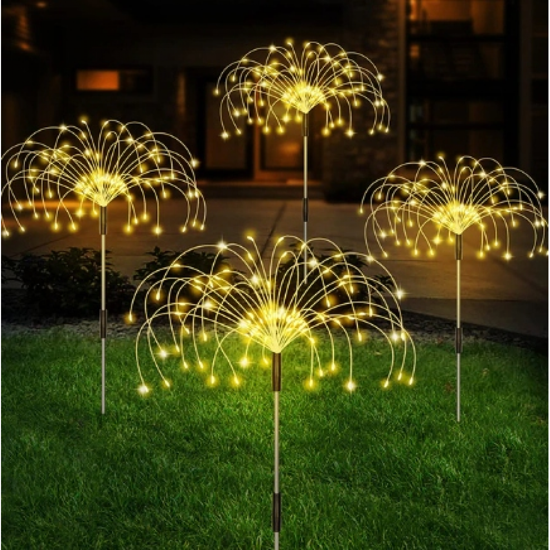 Садовый светодиодный светильник на солнечной батарее «Фейерверк», 150 LED, IP65, 2 шт Садовый светодиодный светильник на солнечной батарее «Фейерверк», 150 LED, IP65, 2 шт