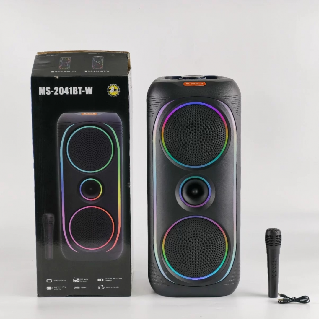 Аккумуляторная колонка MS-2041BT-W, с беспроводным микрофоном Аккумуляторная колонка MS-2041BT-W, с беспроводным микрофоном