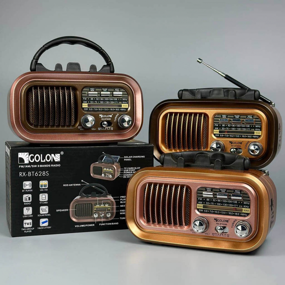 Радиоприёмник GOLON RX-BT628S, Bluetooth, USB, SD, солнечная панель Радиоприёмник GOLON RX-BT628S, Bluetooth, USB, SD, солнечная панель