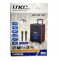 Портативная колонка LIVE 15A, Bluetooth, USB, FM, караоке, 1400W