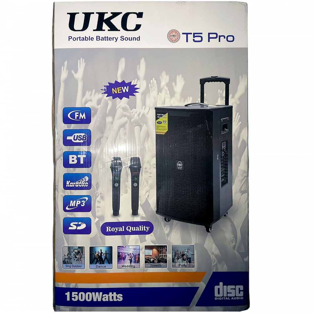 Портативная колонка T5 Pro, Bluetooth, USB, FM, караоке, 1500W Портативная колонка T5 Pro, Bluetooth, USB, FM, караоке, 1500W