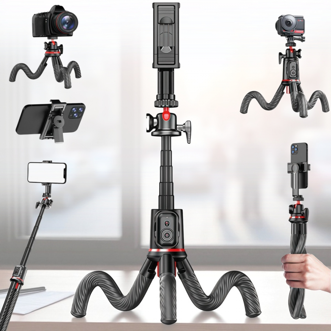 Штатив-трипод C03, гибкий, для телефона, фотоаппарата и экшн-камеры, с Bluetooth-пультом Штатив-трипод C03, гибкий, для телефона, фотоаппарата и экшн-камеры, с Bluetooth-пультом