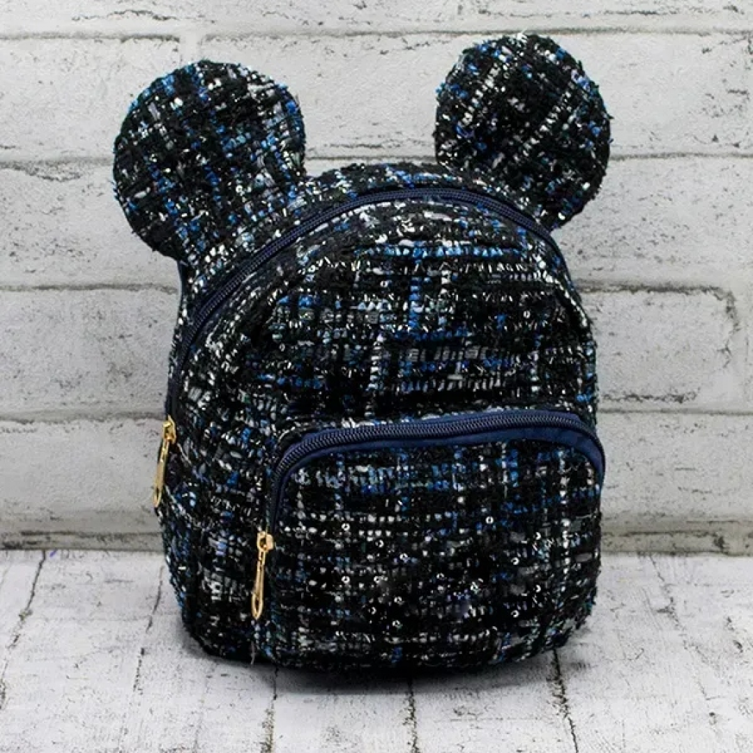 Рюкзак Ears с ушками, 21×18×12 см, твидовая ткань, передний карман Рюкзак Ears с ушками, 21×18×12 см, твидовая ткань, передний карман