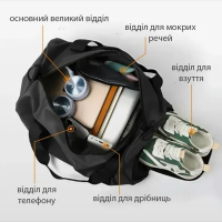 Сумка спортивная дорожная, 30 л, с отделением для обуви и карманом для влажных вещей
