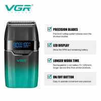Электробритва VGR V-308, шейвер, сеточная, USB Type-C, LED-дисплей Электробритва VGR V-308, шейвер, сеточная, USB Type-C, LED-дисплей