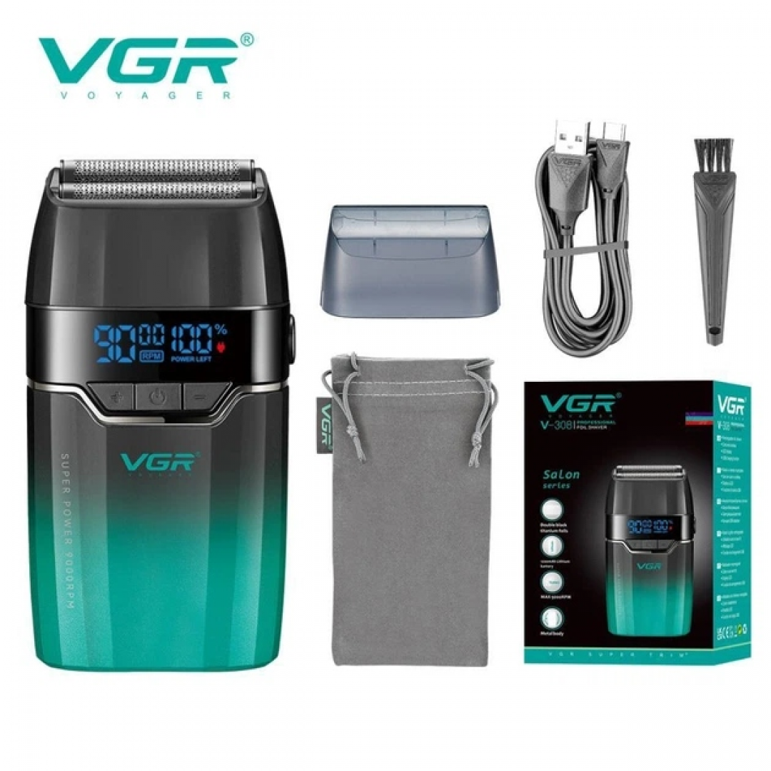 Электробритва VGR V-308, шейвер, сеточная, USB Type-C, LED-дисплей Электробритва VGR V-308, шейвер, сеточная, USB Type-C, LED-дисплей
